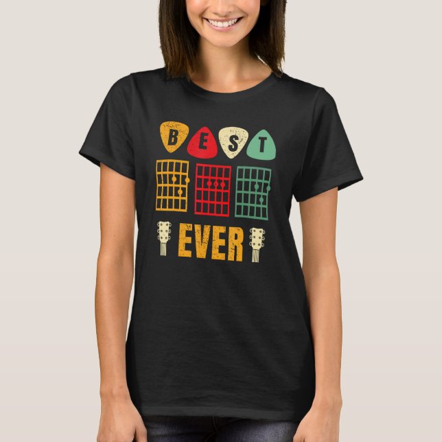 Beste Gitarre Vater Ever Chords Beste Vater Gitarr T-Shirt (Vorderseite)
