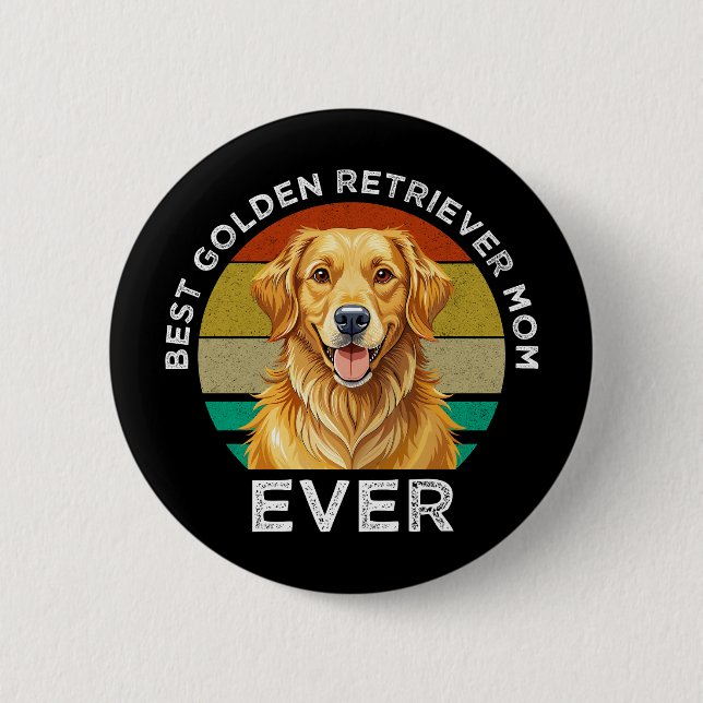Beste Golden Retriever-Mutter überhaupt Button (Vorderseite)