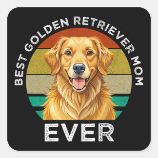 Beste Golden Retriever-Mutter überhaupt Quadratischer Aufkleber