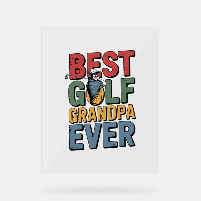 Beste Golf Opa je Acrylschild (Vorderseite)
