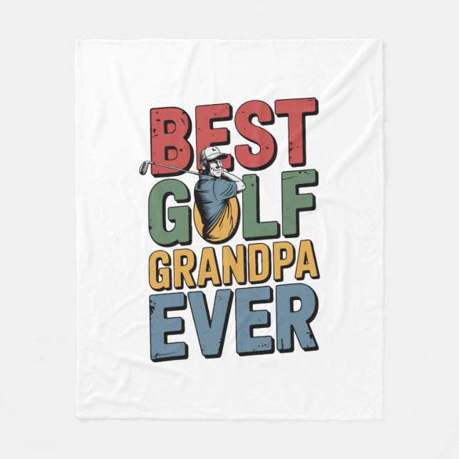 Beste Golf Opa je Fleecedecke (Vorderseite)