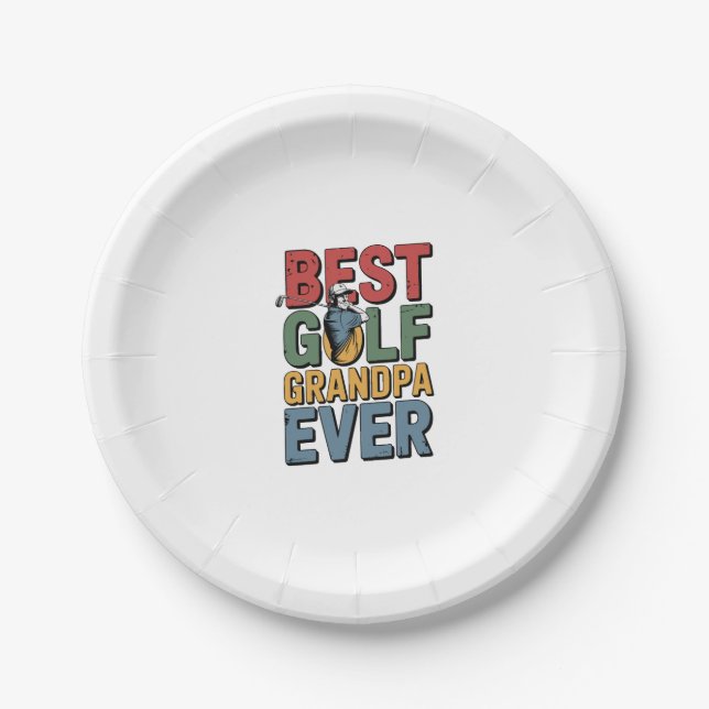 Beste Golf Opa je Pappteller (Vorderseite)
