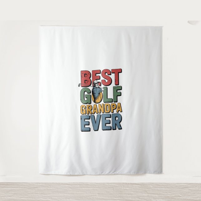Beste Golf Opa je Wandteppich (Vorderseite)