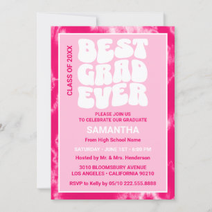 Beste Graduiertenparty je rosa Gefärbte Krawatte Einladung