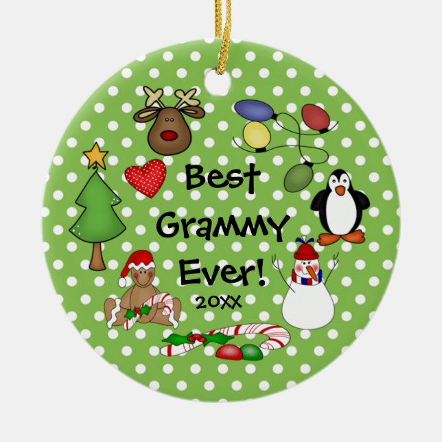 Beste Grammy überhaupt Weihnachtsverzierung Keramikornament (Vorne)
