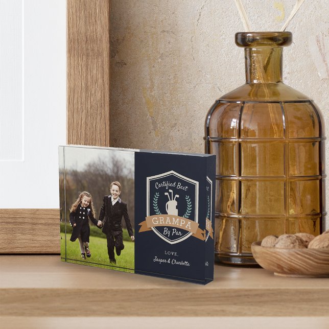 Beste Grampa nach Par | Golf Opa Fotoblock (Von Creator hochgeladen)