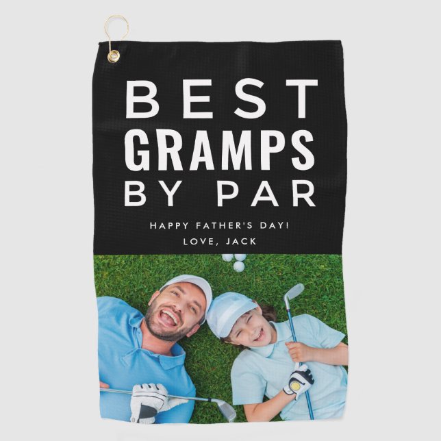 Beste Gramps Par Foto Golf Vatertag Golfhandtuch (Vorderseite)