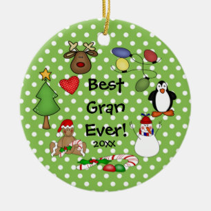 Beste Gran überhaupt Weihnachtsverzierung Keramik Ornament