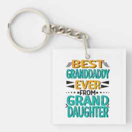 Beste Granddaddy je Großtochter, grünes Orange Schlüsselanhänger