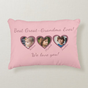 Beste Grandma Custom Drei Foto Vorlage Dekokissen