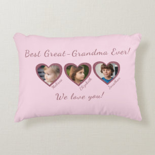 Beste Grandma Custom Drei Foto Vorlage Dekokissen
