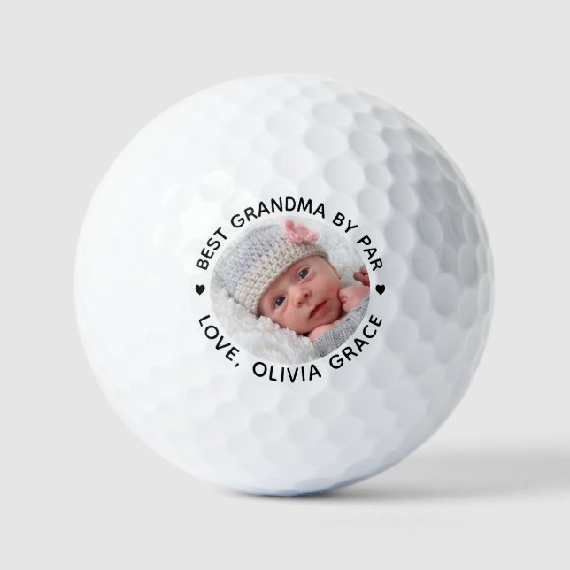 Beste GRANDMA nach Par Personalisiert Foto Golfball (Vorderseite)
