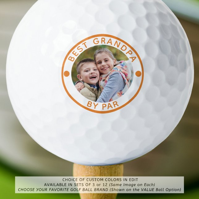 BESTE GRANDPA NACH PAR-Foto - benutzerdefinierte F Golfball (Von Creator hochgeladen)