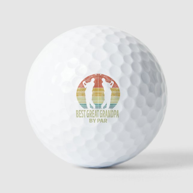 Beste GRANDPA nach Par Golf Golfer Golfball (Vorderseite)