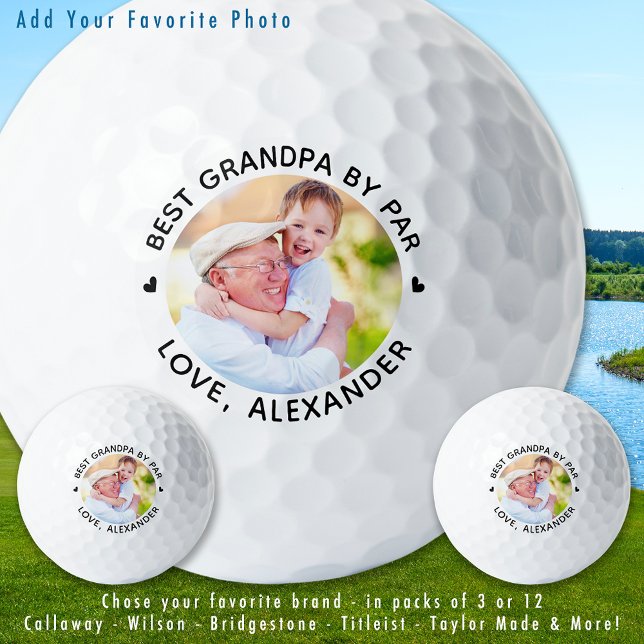 Beste GRANDPA Par einfaches Personalisiertes Foto Golfball (Von Creator hochgeladen)