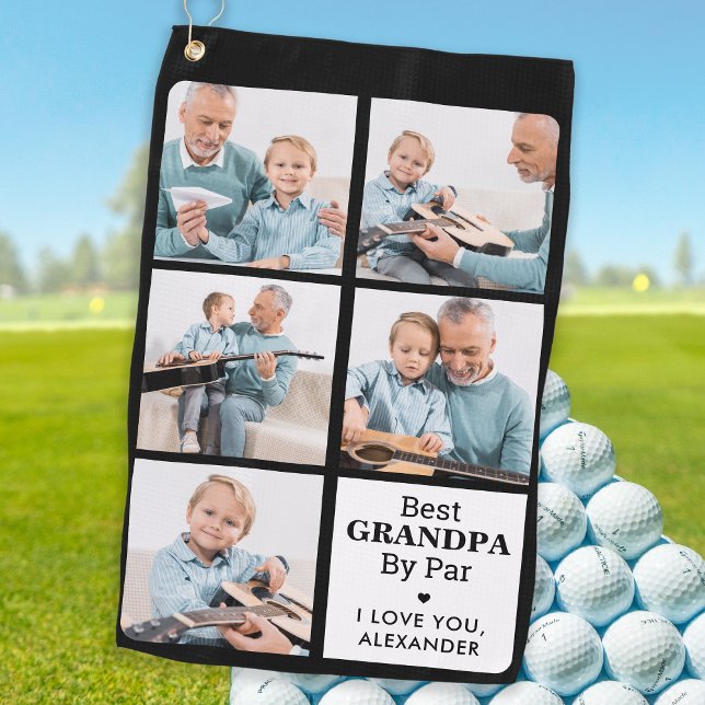 Beste GRANDPA Par - Personalisiert 5 FotoCollage Golfhandtuch (Von Creator hochgeladen)