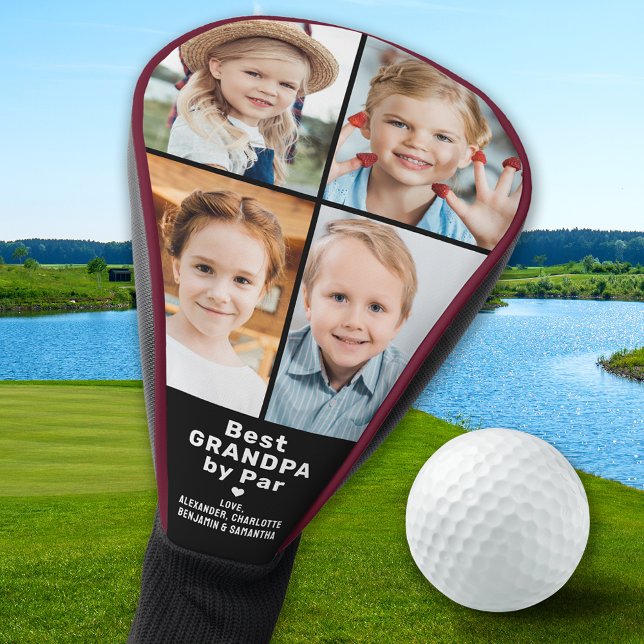Beste GRANDPA von Par Moderne Custom 4 FotoCollage Golf Headcover (Von Creator hochgeladen)