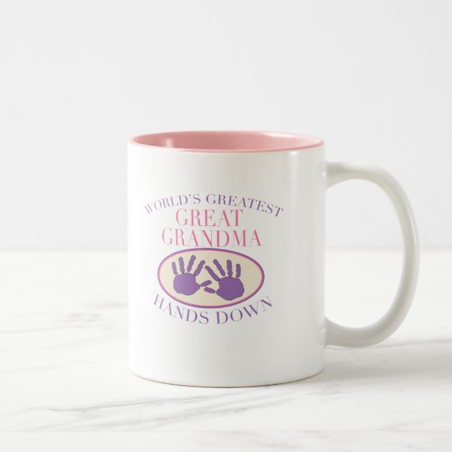 Beste große Großmutter übergibt unten T - Shirt Zweifarbige Tasse (Rechts)