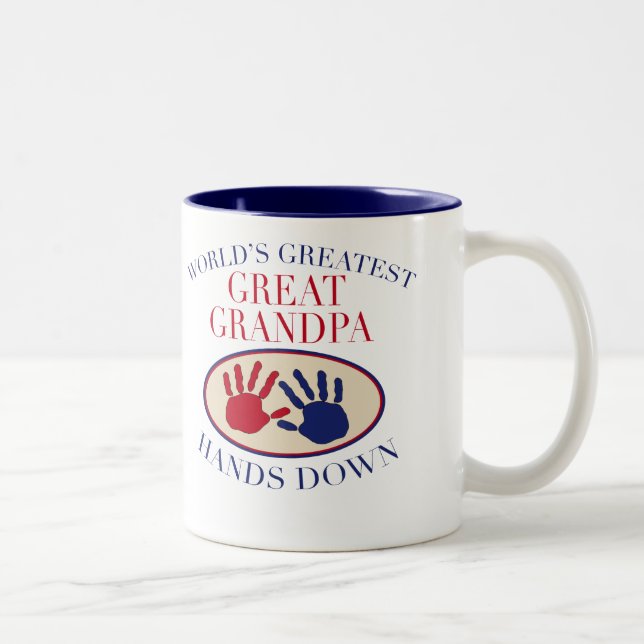 Beste große Großvater-Hände unten Zweifarbige Tasse (Rechts)