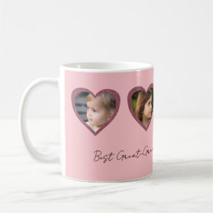 Beste große Oma Rosa Herzen Vier FotoCollage Kaffeetasse