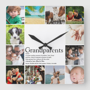 Beste Großeltern aller Zeiten Definition 12 Foto Quadratische Wanduhr