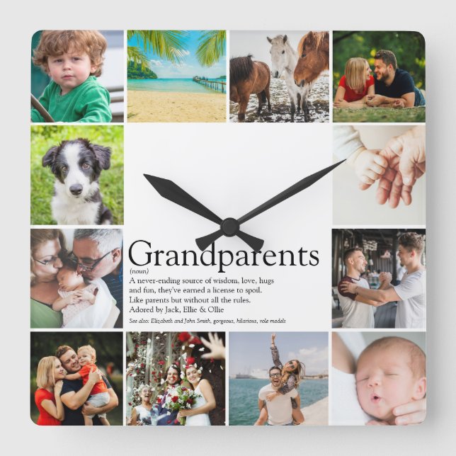 Beste Großeltern Definition 12 Foto Quadratische Wanduhr (Vorderseite)