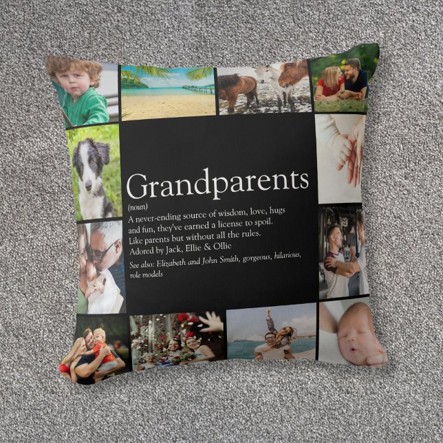 Beste Großeltern je Definition 12 Foto Kissen (Best Grandparents Ever Definition 12 Photo Throw Pillow)