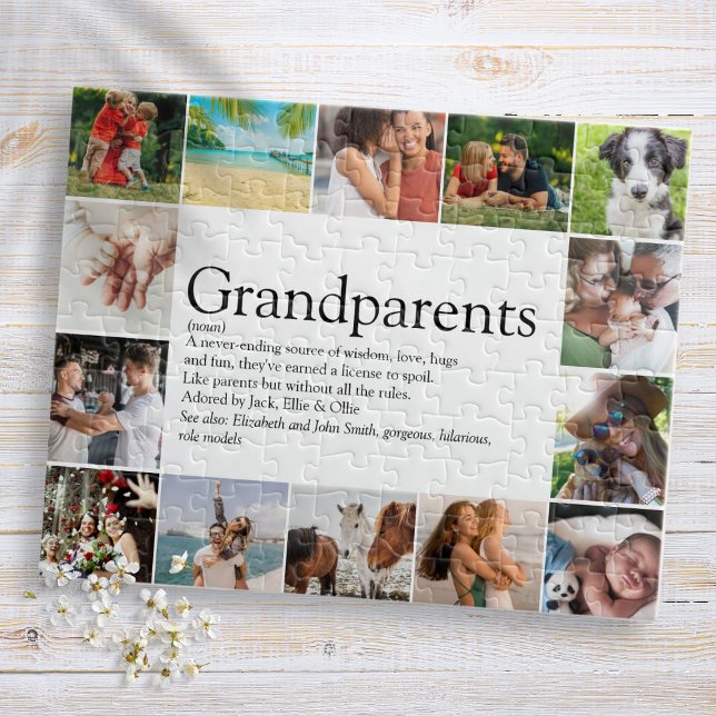 Beste Großeltern je Definition 14 Foto (Best Grandparents Ever Definition 14 Photo Jigsaw Puzzle)