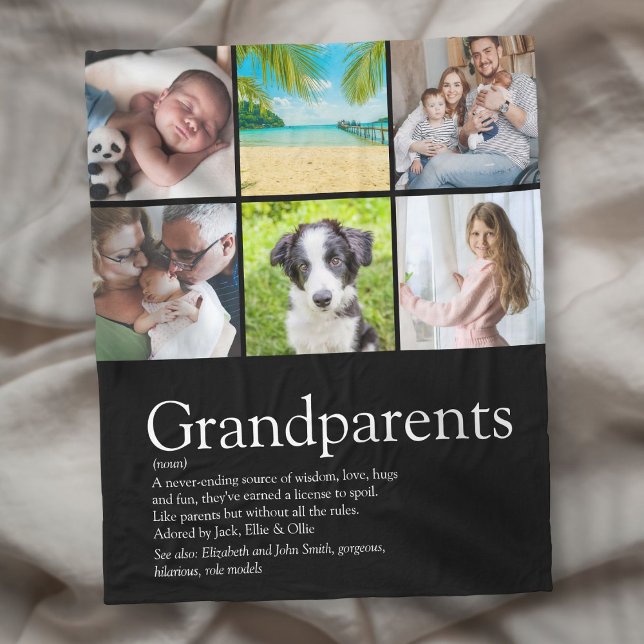 Beste Großeltern je Definition 6 Foto Fleecedecke (Best Grandparents Ever Definition 6 Photo Fleece Blanket)