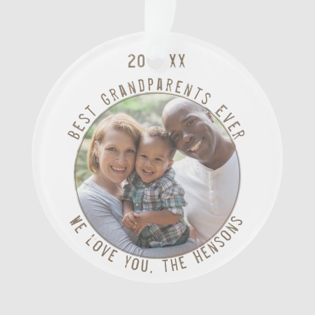 Beste Großeltern je Modernes Keepake-Foto Ornament (Vorderseite)