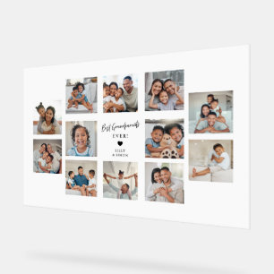 Beste Großeltern überhaupt 12 Mehrfach-Fotocollage Acrylschild