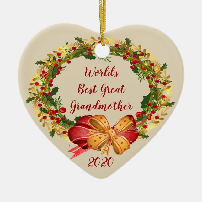 Beste Großmutter Antike Kleider Weihnachten Keramik Ornament (Vorne)