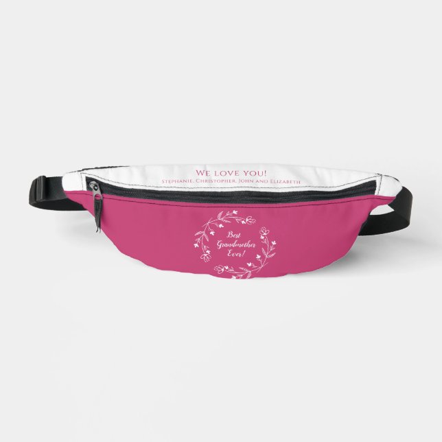 Beste Großmutter Familie Sake Großkinder Pink Bauchtasche (Vorderseite)