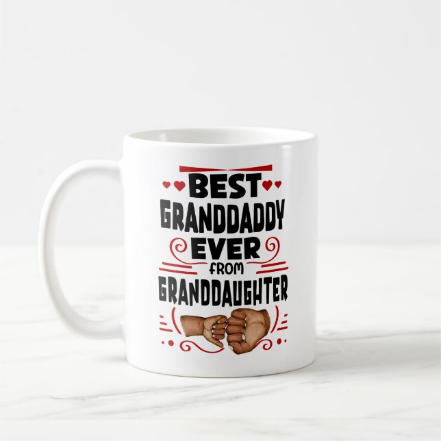 Beste Großmutter je Großtochter, moderner Typo Kaffeetasse (Links)