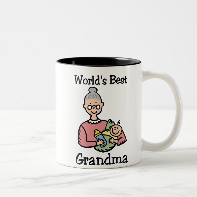 Beste Großmutter-Tasse der Welt Zweifarbige Tasse (Rechts)
