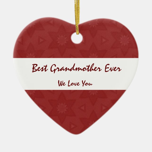 Beste Großmutter-überhaupt Liebe Sie rote Keramik Ornament (Vorne)