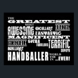 Beste Handballspieler: Bester Handballer Poster<br><div class="desc">"Der bestste phantastischste fantastische phantastische fantastische super fantastische fantastische fantastische fantastische fantastische brilliante Handballer in der Welt ... .ever!' ist ein cooles, modernes Geschenk für unterhaltsame Handballerinnen: präsentiert in einer auffälligen Kombination aus stets modischem Schwarz und klassischem Styling Weiß in einem urbanen Rock-Roll-Attitüde von Schriftart und mehr Schriftart. Dieses angesagte,...</div>