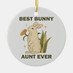 Beste Hasen-Tante Ever Cute Kawaii Familienfeier Keramik Ornament