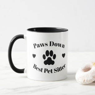 Beste Haustiersitterin Black Typography Dankeschön Tasse