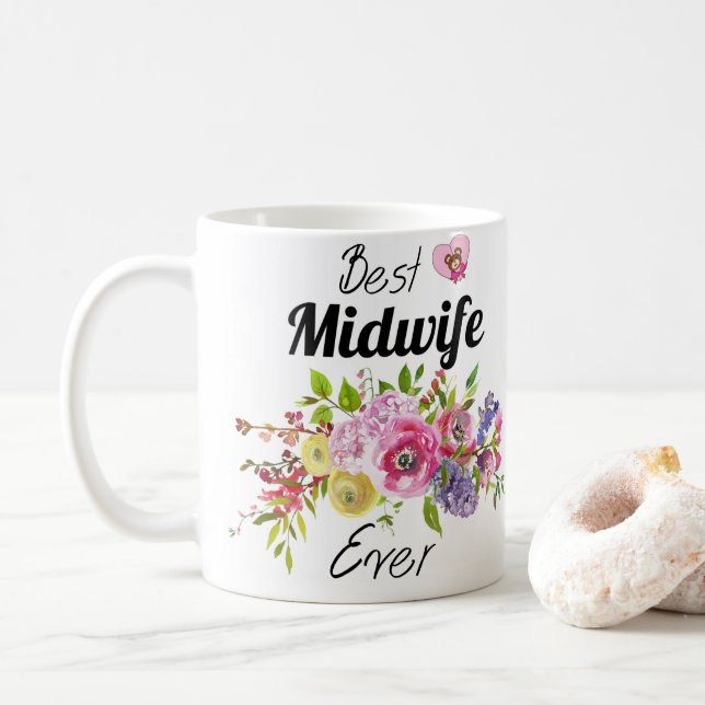 Beste Hebamme je - Geschenke für Hebamme  Kaffeetasse (Mit Donut)