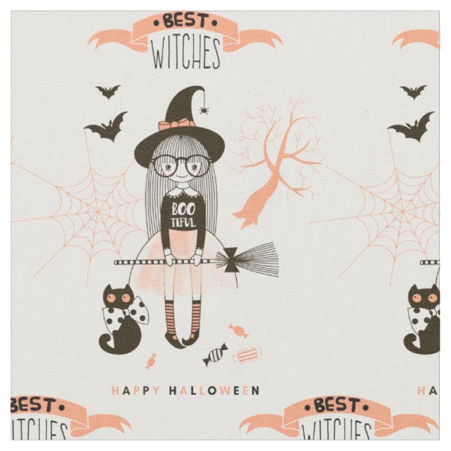 Beste Hexen glückliches Halloween Stoff (Nahaufnahme)