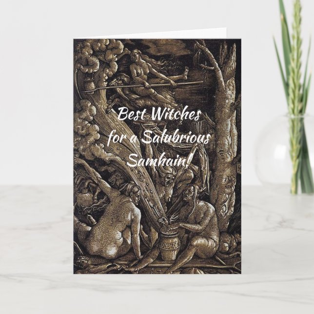 Beste Hexen Halloween Samhain Card 12x18 Karte (Vorderseite)