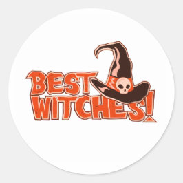 Beste Hexen lustiges Halloween-Geschenk mit Hexenh Runder Aufkleber