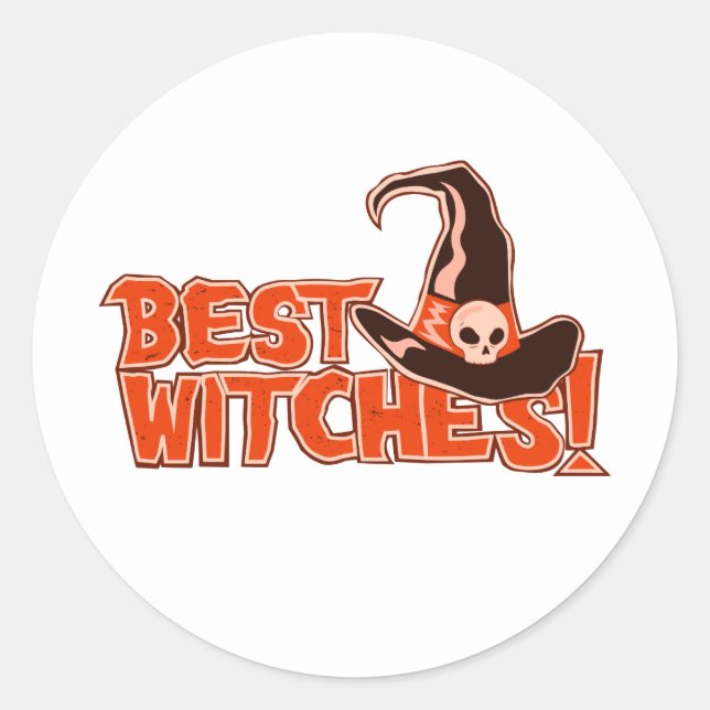 Beste Hexen lustiges Halloween-Geschenk mit Hexenh Runder Aufkleber (Vorderseite)