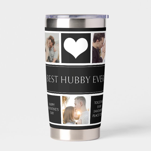 Beste Hubby je Minimalistische FotoCollage Thermobecher (Links)