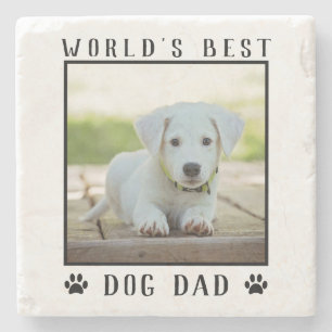 Beste Hund Papa der Welt Pfotenabdrücke Haustier F Steinuntersetzer