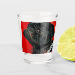 Beste Hund Papa Eltern Großeltern Foto Haustier gr Schnapsglas