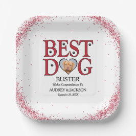 Beste Hunde Hochzeitspapier-Teller mit Foto für Ha Pappteller