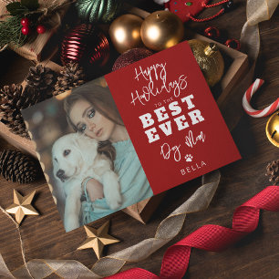 Beste Hunde-Mama Foto Feiertagskarte