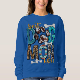 Beste Hunde-Mama je Extravagante Tierdruckfrauen Sweatshirt